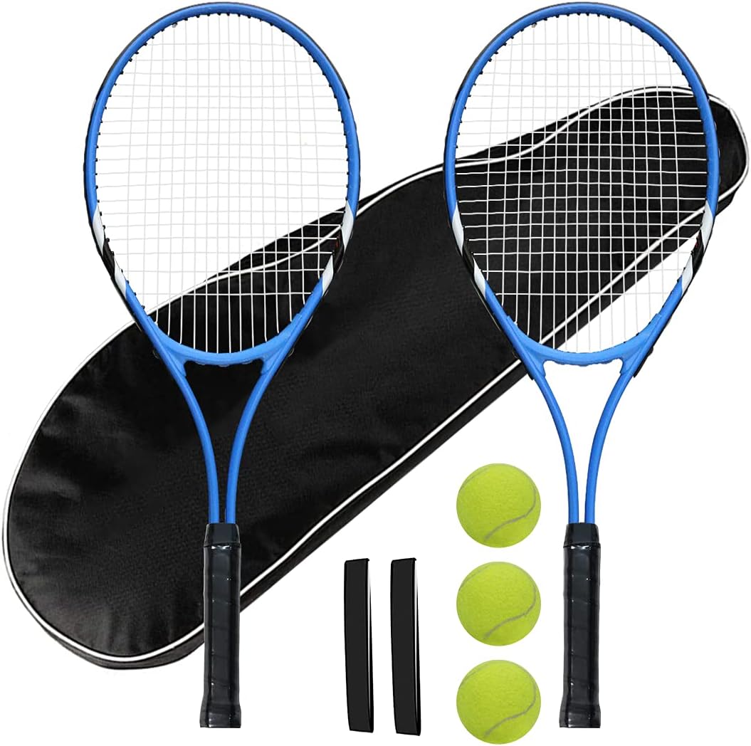 Adult Prestrung Tennis Racket Set for Two