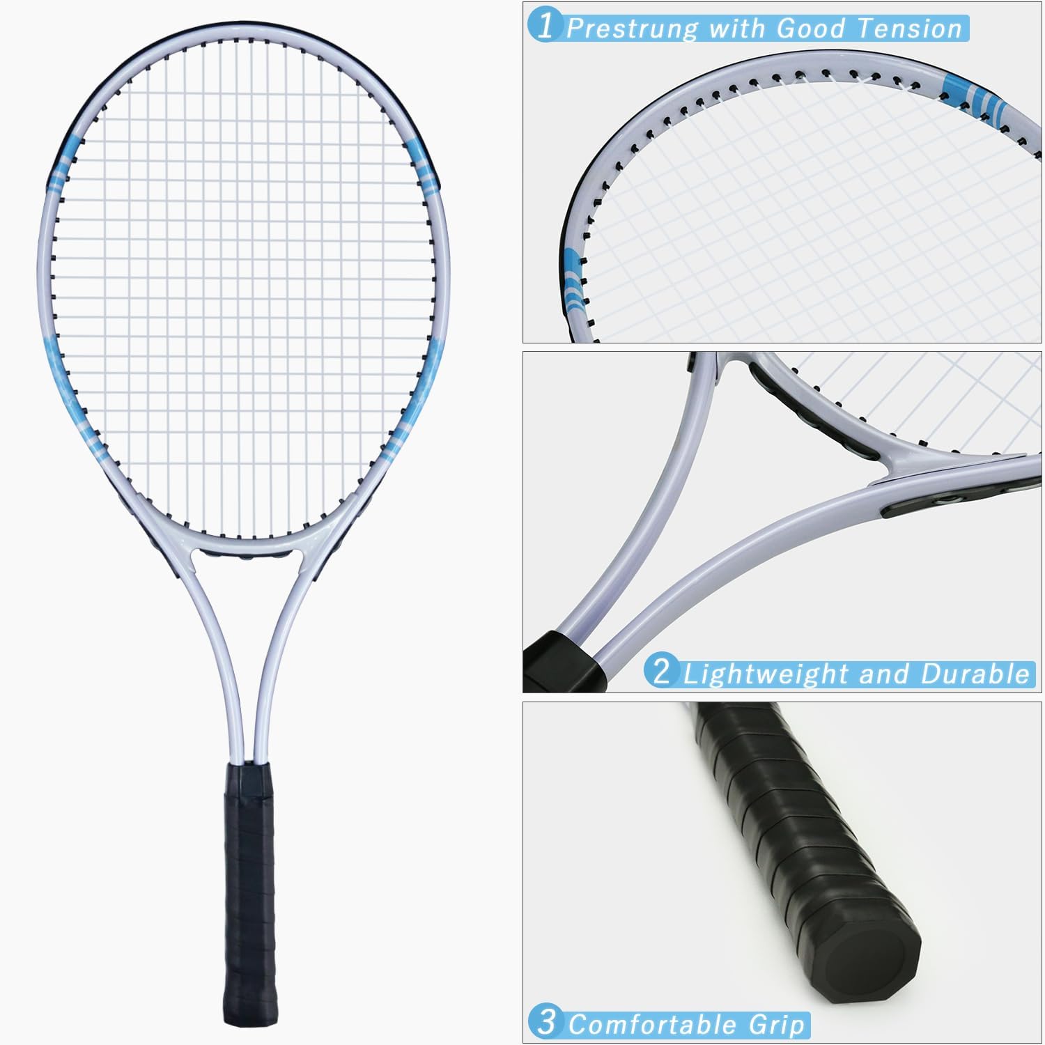 Adult Recreational Tennis Racket Set for Two - Image 2