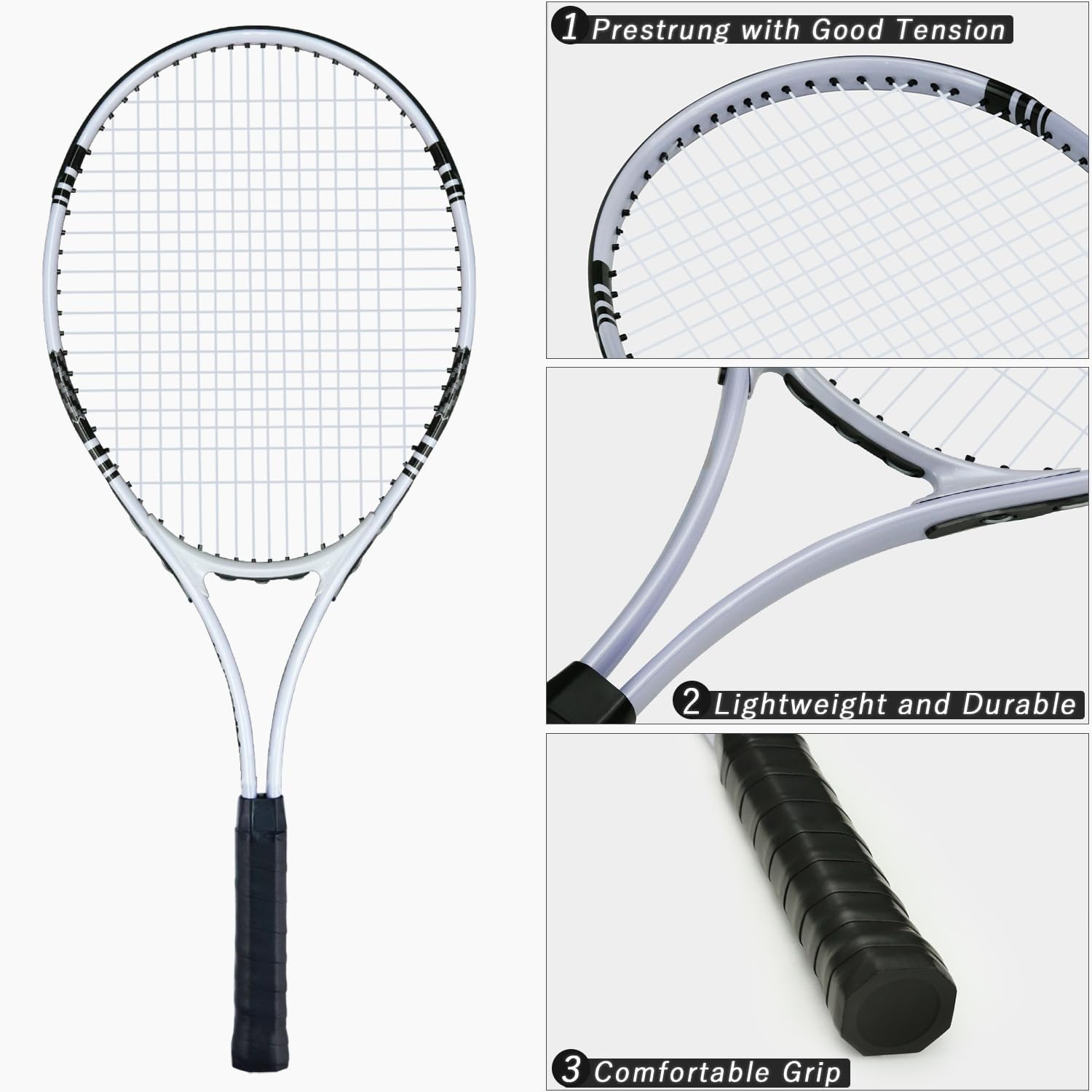 Adult Recreational Tennis Racket Set for Two - Image 2