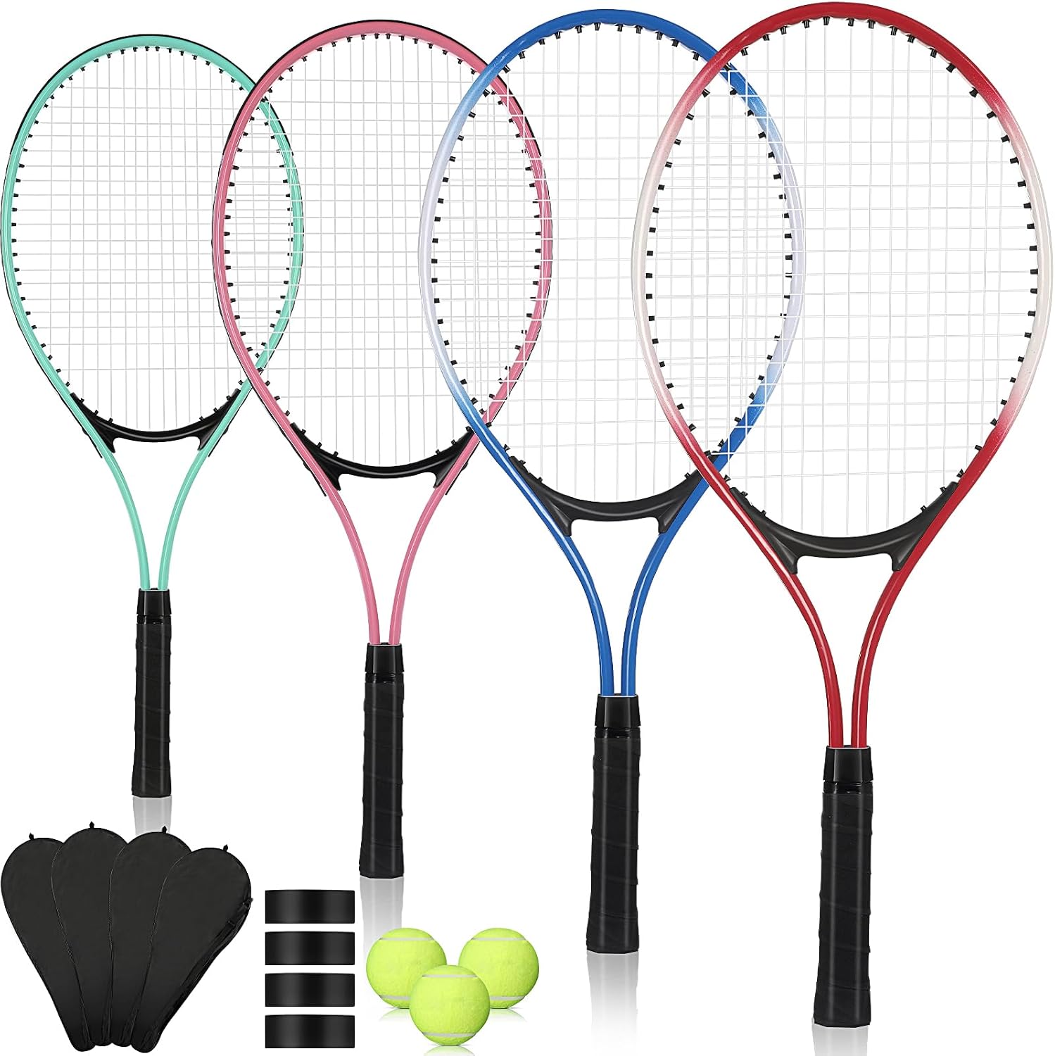 Set of Four Adult Tennis Rackets