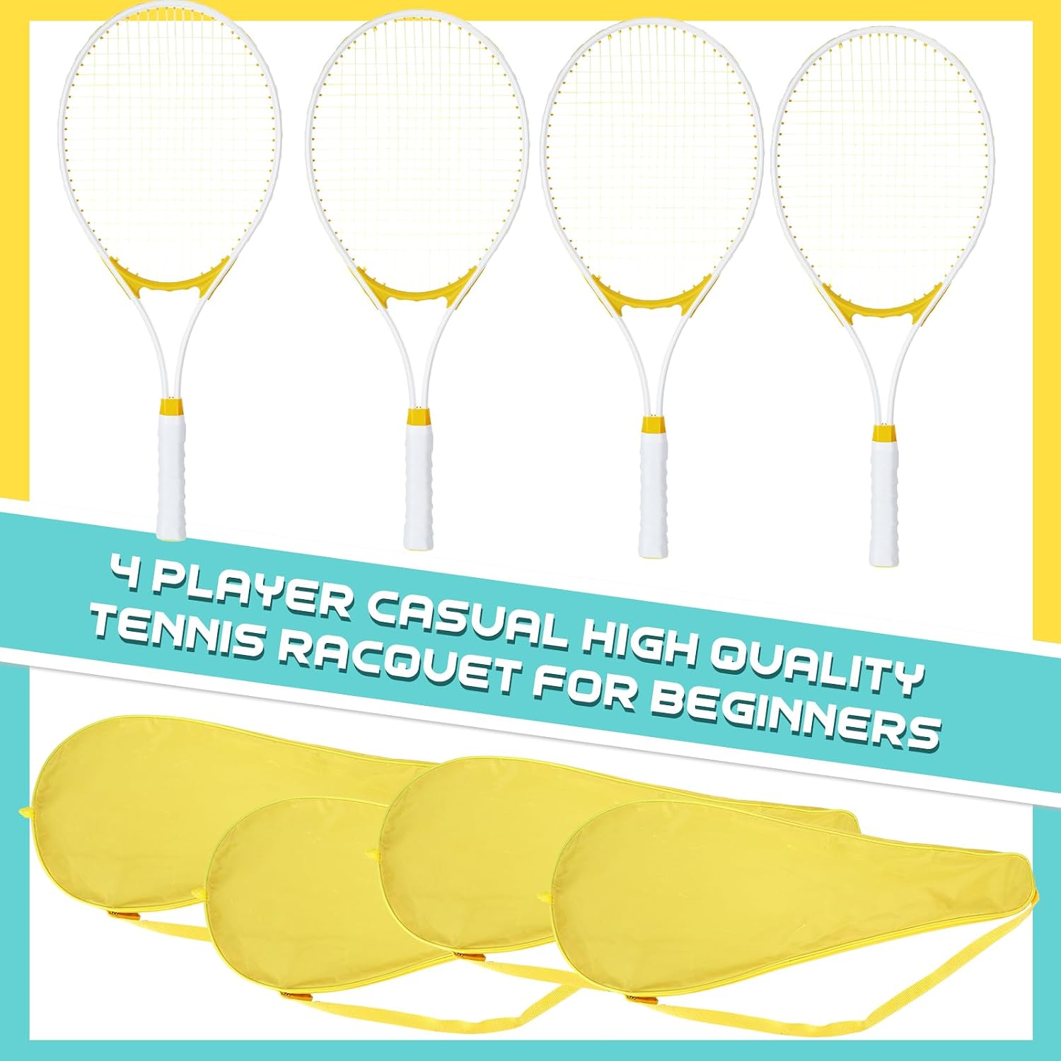 Set of Four Adult Tennis Rackets - Image 2