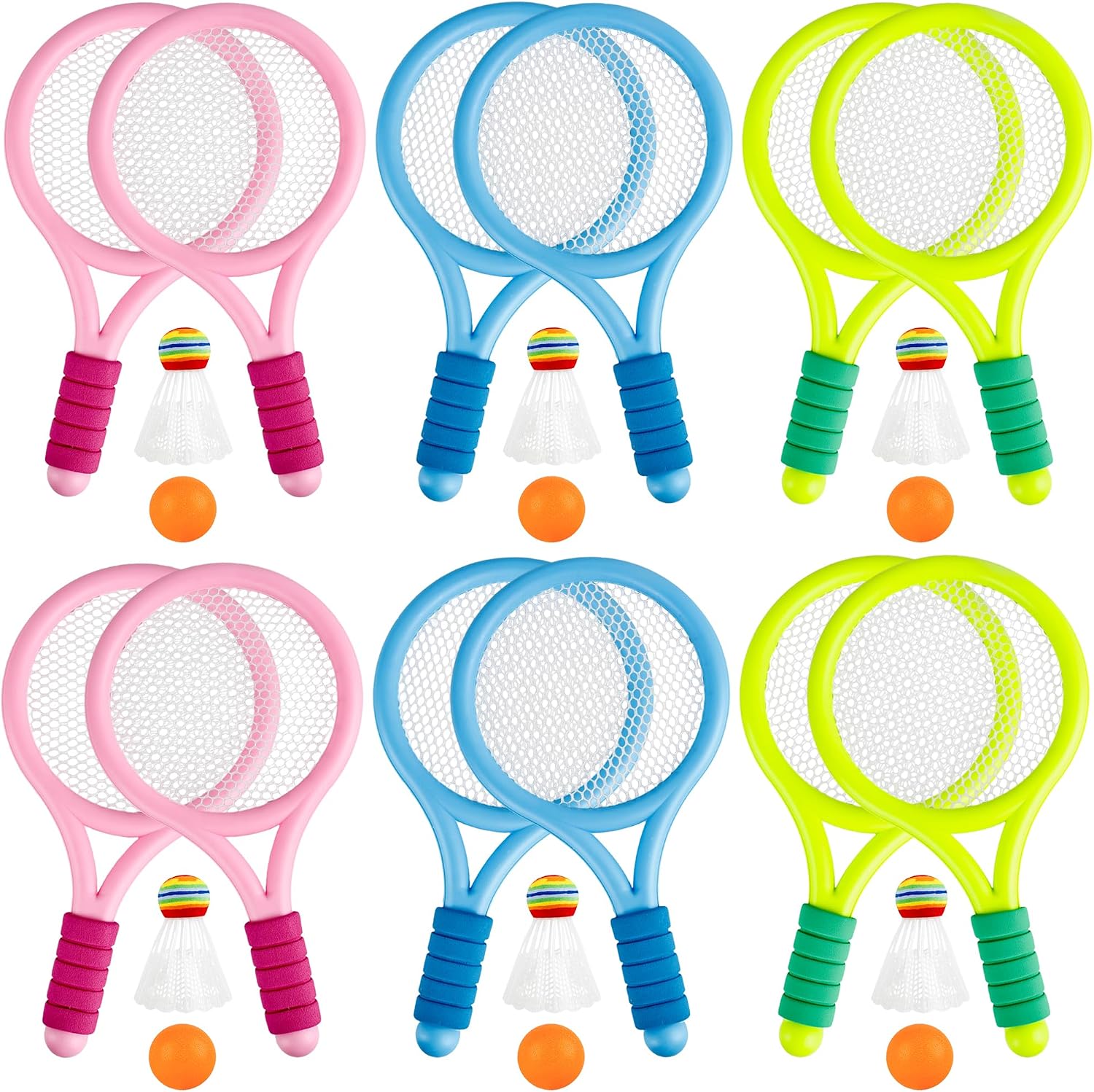 12Piece Children's Plastic Tennis Racket Set