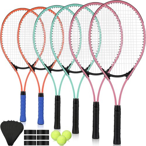 Set of Six Adult Tennis Rackets
